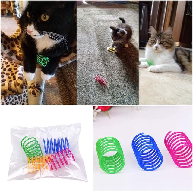 Detalle de Andiker Cat Spring Toy (60pc) – colourful spiral spring interactive toys for indoor cats