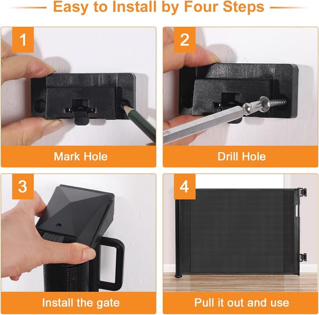 Thumbnail 3 de Retractable Safety Gate 150 cm extra-wide for stairs ๐ช