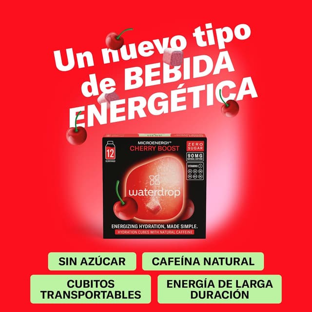 Thumbnail 1 de waterdrop® Microdrink Energy Drink 90mg Cafeína Cereza 🍒