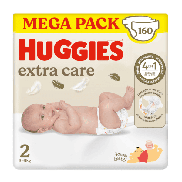 Detalle de Huggies Extra Care Pañales Disney Talla 2 (160 Uds) 👶