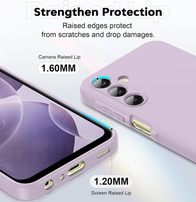 Detalle de LeYi Galaxy A25 5G Case (Purple) with 2-Pack HD Screen Protectors
