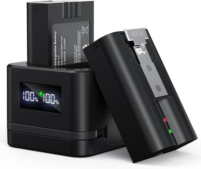 Detalle de Ersatz-Batterie für Ring Türglocke 2/3/4/3plus, Spotlight Cam & Stick Up Cam – 2er-Pack mit LED-Digitalanzeige