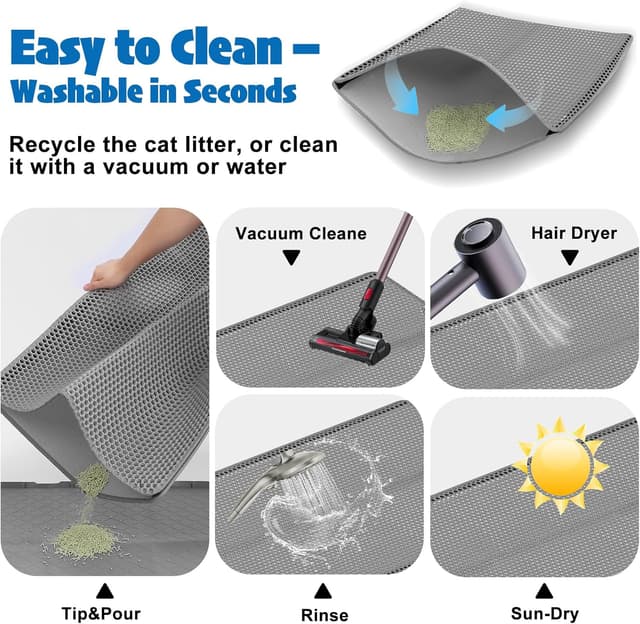 Thumbnail 3 de Tappetino lettiera gatti doppio strato 90x60 cm 🐾