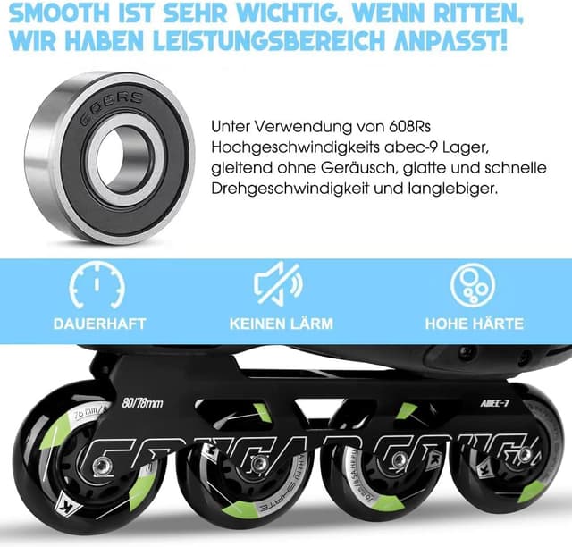 Thumbnail 4 de Inline Skate Rollen 80mm 76mm 72mm – 8 Stück