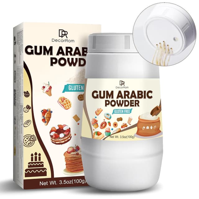 Detalle de Gummi Arabicum Pulver (100 g) aus reinem arabischen Gummi – Verdickungsmittel für Backen, Desserts & DIY