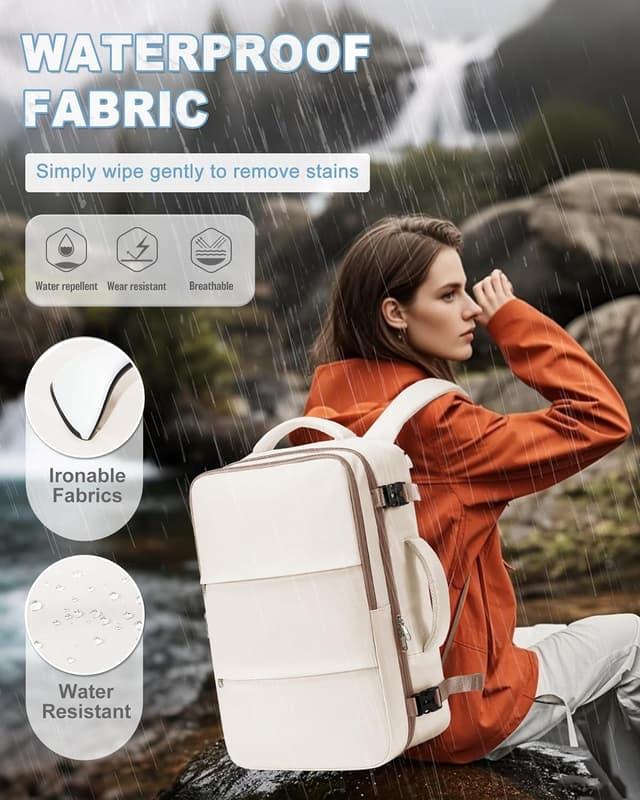 Detalle de SZLX großer Reiserucksack Damen/Herren für Ryanair & Wizz Air Handgepäck (40 x 30 x 20 cm) mit 14-Zoll-Laptopfach und Nassbeutel