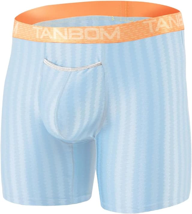 Detalle de BIATWOWR Herren-Boxershorts im 3er-Set: offene Boxershorts mit atmungsaktivem Nylon