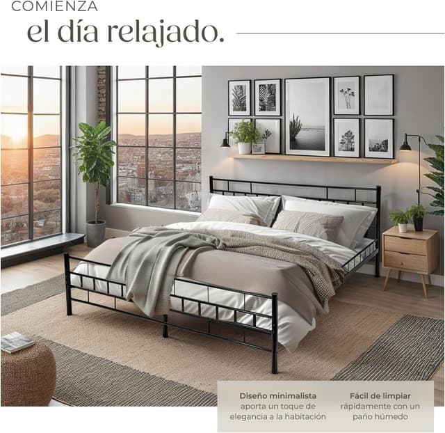 Thumbnail 5 de tectake Cama Matrimonio 140x200 acero