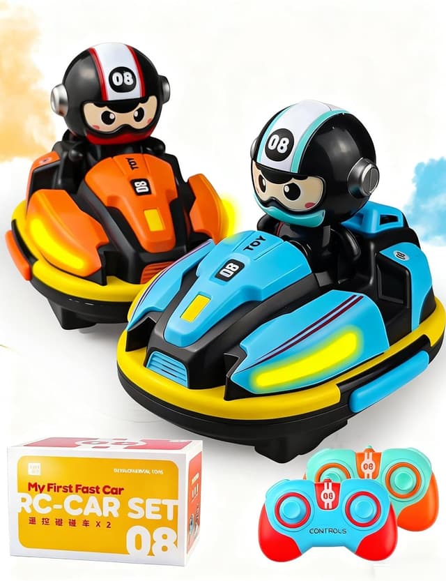 Detalle de Victoper 2 Pack RC Bumper Cars for Kids with Spray, LED Lights, Music and 360° Control
