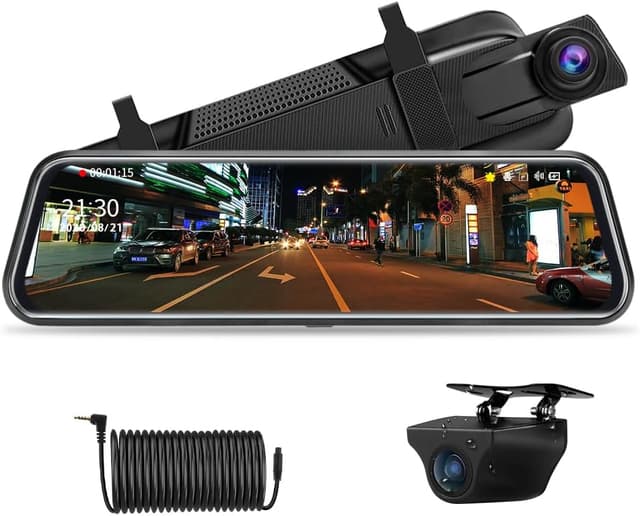 Detalle de Jansite 10" Mirror Dash Cam 1080P dual camera