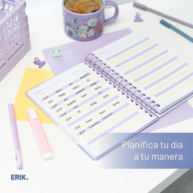 Detalle de Grupo Erik Agenda escolar 2025-2026 Semana Vista A5 con pegatinas