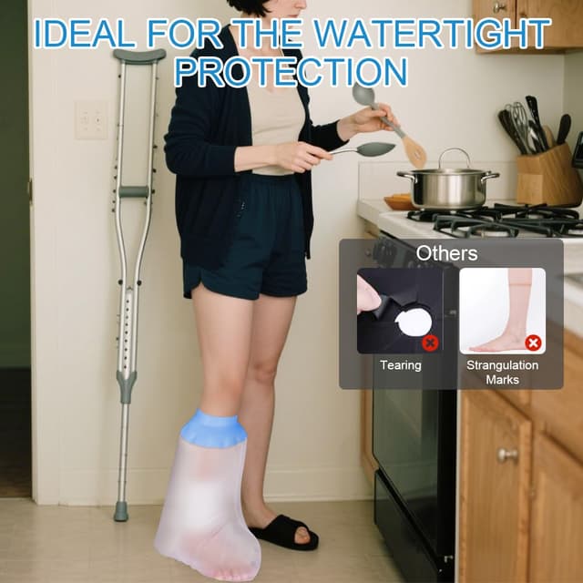 Detalle 2 de ANOMM Copertura impermeabile per piedi e doccia con gesso (riutilizzabile, anello in silicone)