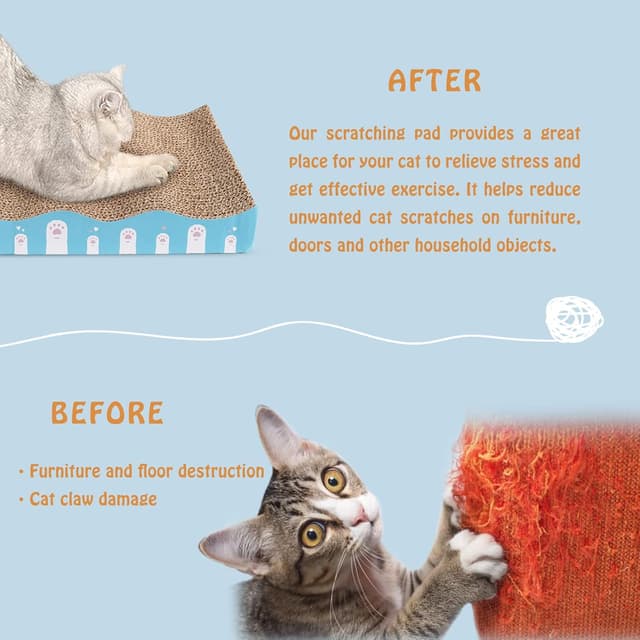 Thumbnail 3 de ZooZoo 2-Pack Curved Corrugated Cat Scratchers