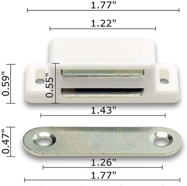 Detalle 2 de Lockimo Magnetic Door Cupboard Door Magnets (White) – 2 Pack for cabinet & drawer closures