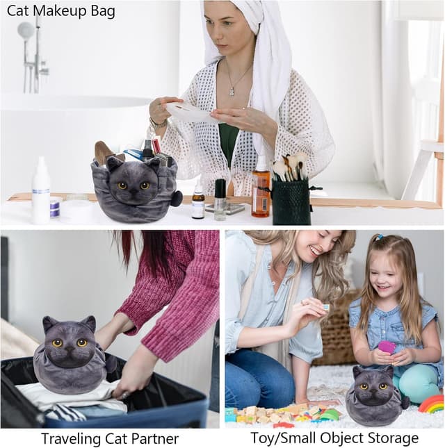Detalle 2 de Openhahaha Cat makeup bag drawstring organiser