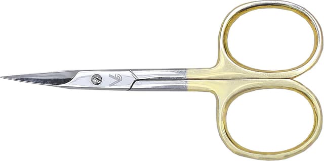 Detalle 2 de VIDA GOODS 9cm Nail Scissors with Gold Handle – precision curved manicure shears for nails, brows & facial hair