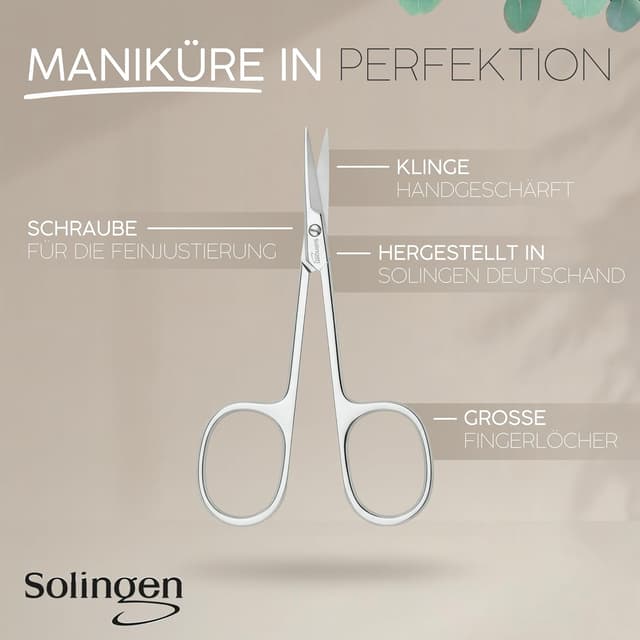 Detalle 2 de marQus Hautschere Solingen (Deutschland) Extra scharf – Fingernagel-Schere & Nagelhautschere im Etui