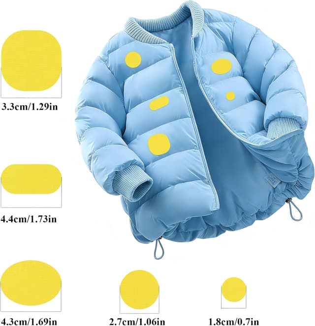 Thumbnail 6 de TAIANJI 6-Blatt Daunenjacke Reparaturflicken aus Nylon (48 Stück) selbstklebend, gelb