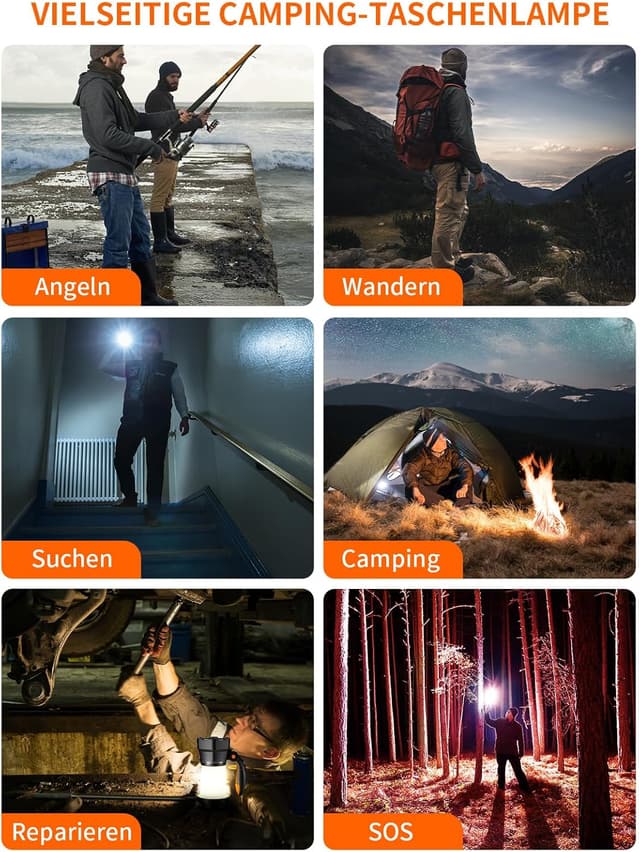 Detalle de K KASONIC 2-in-1 LED Campinglaterne mit Handkurbel und Notfallaufladefunktion