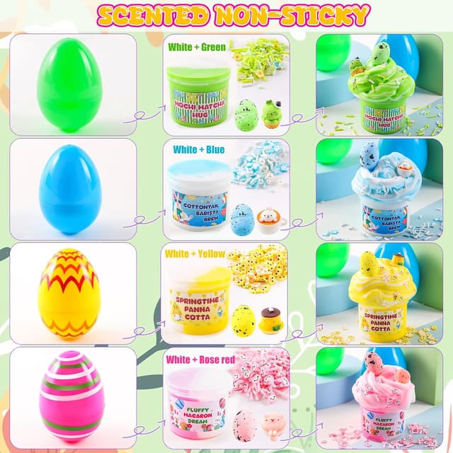 Detalle de Easter slime eggs 4 pack with toys