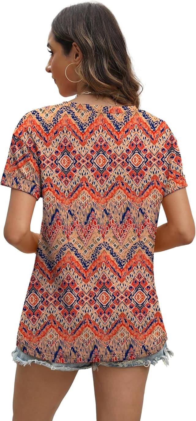 Detalle 2 de WEESO V-Neck Short-Sleeve T-Shirts for Women (Summer Casual Tops)