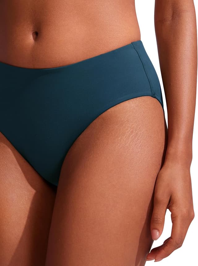 Detalle 2 de CRZ YOGA bas de bikini femme : slip de bain basique mi-hauteur, tissu lisse à séchage rapide