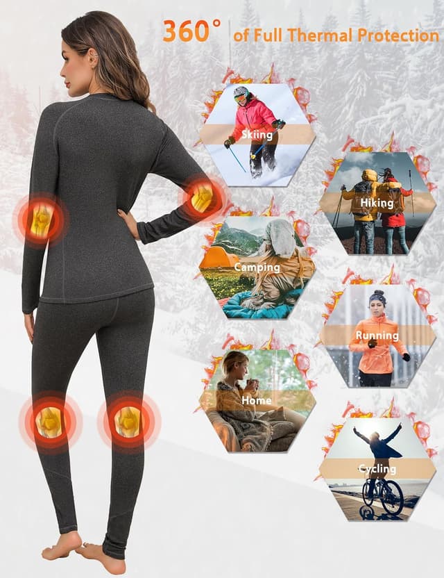 Detalle de Terecey Intimo Termico Donna (maglia manica lunga + leggings): completo invernale traspirante