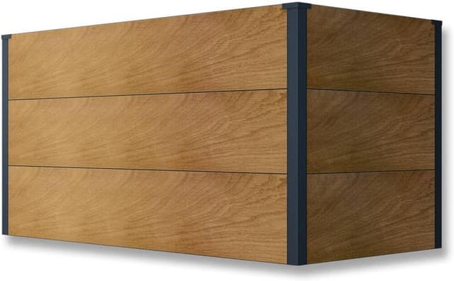 Detalle de Metzler Hochbeet für den Garten (Stahl in Holzoptik & Anthrazit) – 150 x 75 x 77 cm