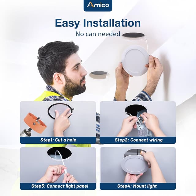 Thumbnail 4 de Amico 36 Pack Recessed Ceiling Light