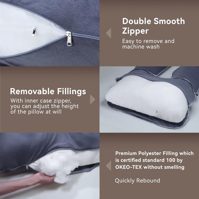 Thumbnail 5 de PinkFroggie Pregnancy Pillow U‑Shape, Full‑Body Support