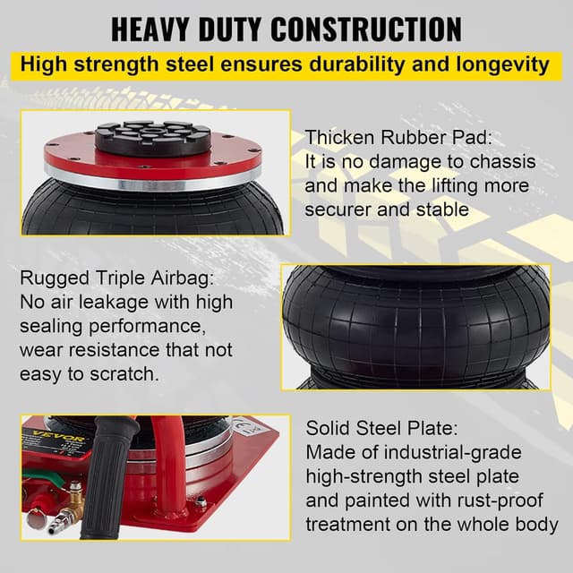 Detalle 2 de VEVOR Air Jack 3 Ton triple bag