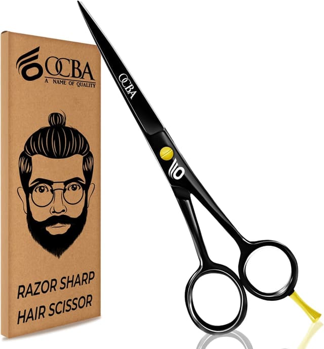 Detalle de OCBA forbici da parrucchiere in acciaio inox 6 pollici (classiche nere)