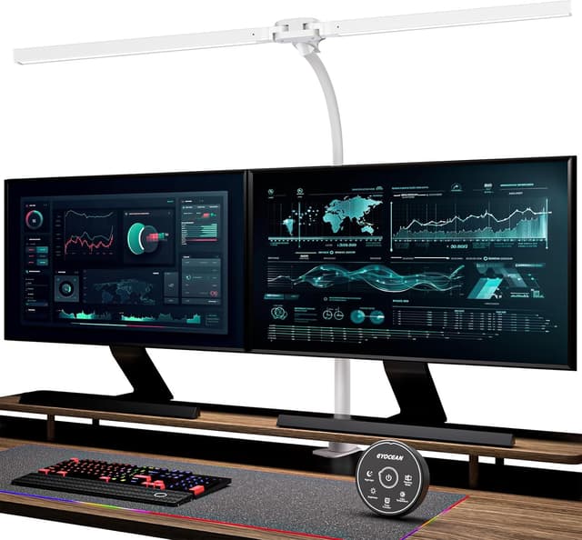 Detalle de EYOCEAN Schreibtischlampe Doppelkopf 80 cm