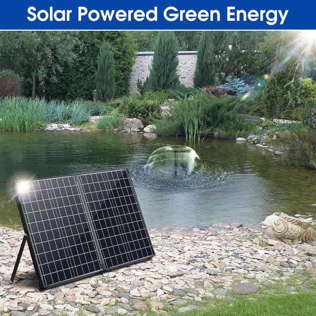 Detalle de Biling 50W Solar Pond Filter Kit (2100L/h) for up to 4000L ponds with 3 nozzles