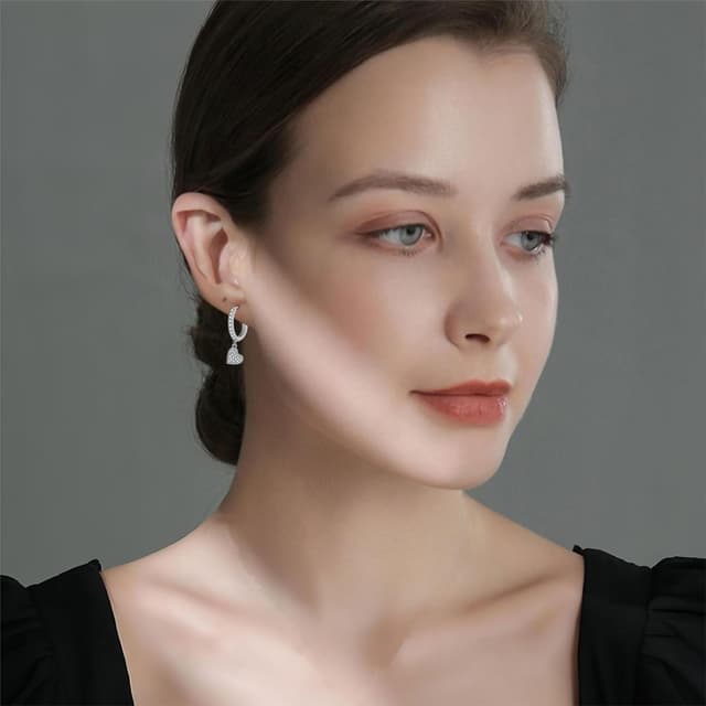 Detalle 1 de Zolkamery silver hoop earrings 925 silver 2.7cm