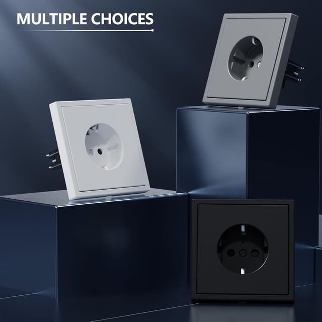 Thumbnail 5 de BSEED Schuko Steckdose Unterputz 16 A schwarz 🔌
