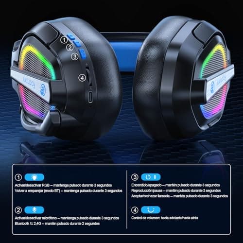 Thumbnail 8 de Fachixy FC200 Cascos Gaming Inalámbricos 50Hr 📢