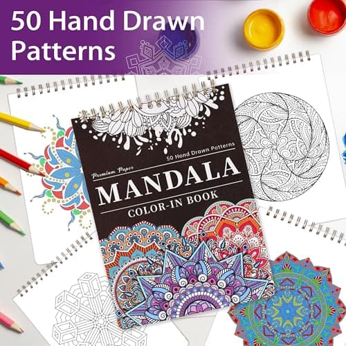 Detalle 2 de Mandala Coloring Book for Adults 9" x 12" ๐