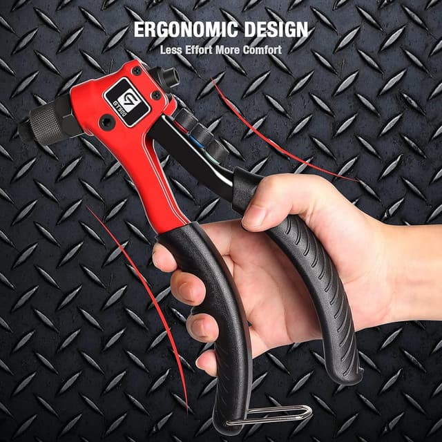 Detalle de GIANTISAN Pop Rivet Tool Kit Rivet Gun with 200 Aluminum Rivets and 4 Drill Bits
