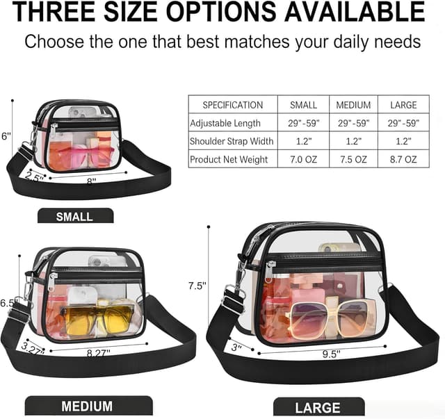 Detalle 2 de USPECLARE Clear Bag for Events 🎪