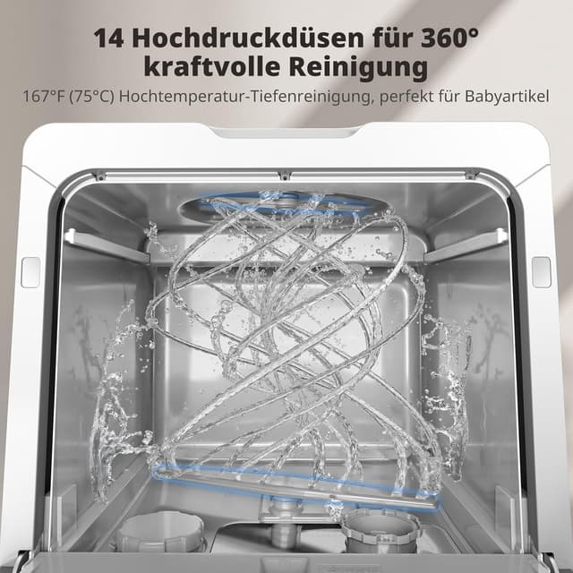 Detalle 2 de AIRMSEN TDQR09 Mini-Geschirrspüler mit 5 L