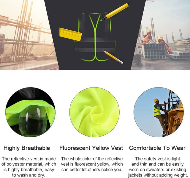 Detalle 2 de BUZIFU reflective safety vest 5 cm