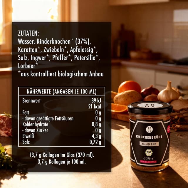 Thumbnail 1 de BROX Knochenbrühe Rind Bio 6x370ml 🍲
