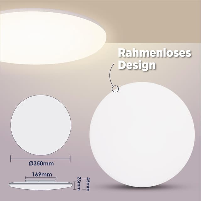 Detalle de L5L3D LED Deckenleuchte 35 cm, IP54 wasserfest, 24 W, 4.450 lm, 4.000 K neutralweiß