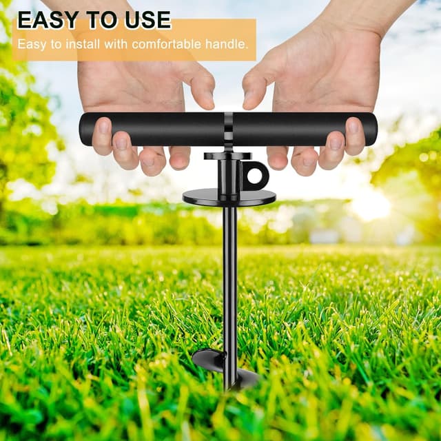 Detalle 2 de Lifeswell Dog Anchor 15 Inch Heavy Duty Alloy Steel Tie Out Stake (Black) for Medium to Large Dogs