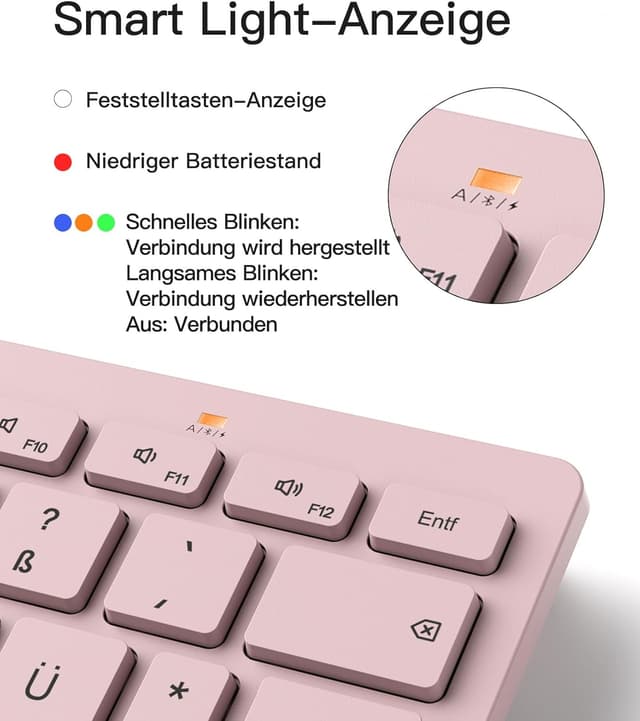 Detalle de Inateck KB01003 Bluetooth-Tastatur für iPad, 3 Geräte