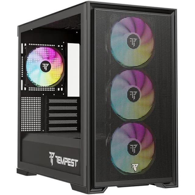 Detalle de Tempest Stronghold ARGB M-ATX Cristal Templado USB 3.0 Negra 🖥