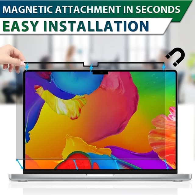 Thumbnail 4 de STARY Magnetischer Blickschutzfilter für MacBook Pro 14,2 Zoll (M1–M5, 2021–2026) mit Anti-Spy & Kamera-Schieber