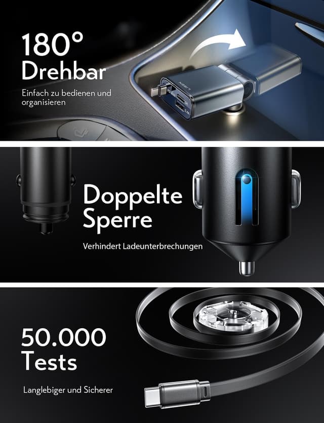 Thumbnail 6 de LISEN 57W USB-C Auto Ladegerät 3-in-1