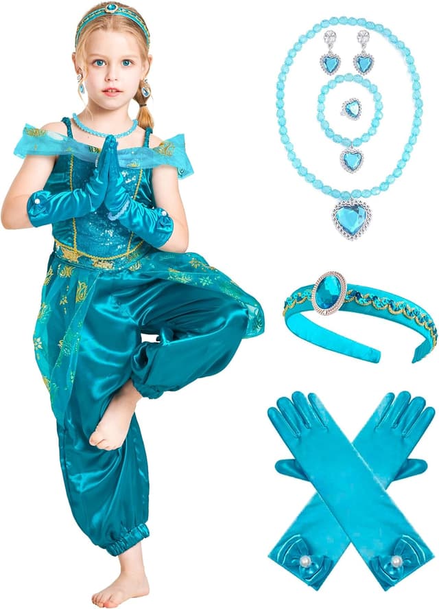 Imagen de IKALI Jasmin Prinzessin Kostüm 3-10 Jahre en OfertitasTOP